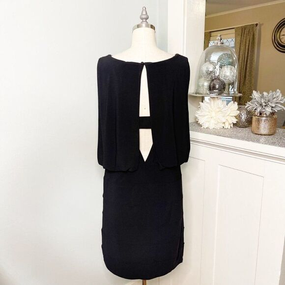 Cachet Black Sexy Sheath Dress with Beaded Neckline & Open Back Medium - Picture 6 of 10